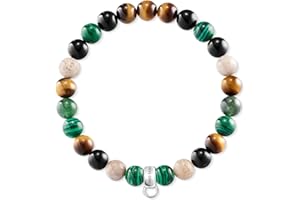 Thomas Sabo bransoletka damska Charms, imitacja kamieni szlachetnych i srebro, grubość ok. 7 mm