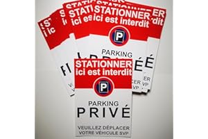DIRODISTRIB Autocollants Parking privé. Stationnement Interdit ou gênant. Lot de 100. 10,5 x 14,8 cm. A Coller sur Les Voitures en stationnement abusif.