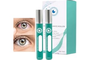 PLUVYZE 2 articoli rullo per gli occhi, rullo per il massaggio degli occhi, siero per il massaggio degli occhi, rullo Vision Enhance, rilassa e idrata la pelle intorno agli occhi, allevia la secchezza e la