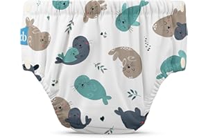 ‎CHARLIE BANANA Charlie Banana wiederverwendbare Schwimmwindel – Seally - L (10–16 kgs)