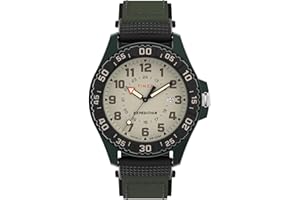 Timex Expedition® TW4B34100 Zegarek męski, 42 mm, naturalny kolor tarczy, zielona koperta, zielony pasek z tkaniny