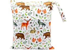 FenFang Bolsa Pañales Bebe, Reutilizable Wetbag, Impermeable Lavable con 2 Cremallera para Mamá de Bebé, Transpirable Organizador de Maquillaje de Colgar, Viajes, Playa, Piscina, Gym