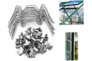 USKERB 50 pc Stainless Steel Greenhouse Glass Clips - Durable and Easy to Install (25 W Glazing Clips & 25 Z Overlap Clips)
