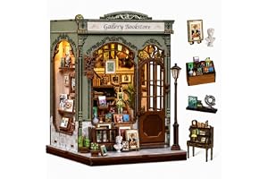 CUTEBEE Book Nook Kit – DIY miniatyrdockhus, retro konstnärligt design, 3D-träpussel, bokstöd, bokhylladekoration, present (G