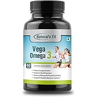 Natural's Fit Naturals Fit Vegan Omega 3 DHA Supplement - DHA Fatty Acids - Fishless, Cruelty-Free, Burpless, Tasteless…