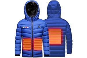 KHIRVWL Veste Chauffante Enfant Manteau Doudoune Chauffant Enfants USB Veste Chauffant Electrique Garçons Filles Avec 3 Zones De Chauffage Manches Longues Veste Chauffante Doudoune Vêtements Chauffants