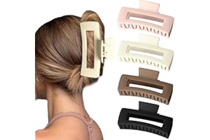 Bmobuo Extra große Haarklammern für starken Halt – XL Jumbo-Haarspangen, matt, 4 Stück, übergroße riesige Clips für langes lockiges Haar für Frauen