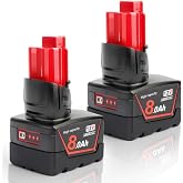 Powarobor 2XM12 12V 8Ah Battery Compatible with Milwaukee 12V Tools | 8000mAh Battery Compatible Milwaukee 12Volt XC 48-11-24