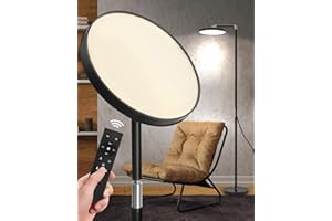 ‎TONFFI TONFFI LED Stehlampe Dimmbar Schwarz, 18W LED Deckenfluter mit Fernbedienung Touch-Schalter, 5 Farbtemperaturen & 9 Helligkeitsstufen Stehleuchte Leselampe Standlampe für Wohnzimmer Shlafzimmer Büro