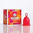 Asan Menstrual Cup - Heavy Flow | Easy Insertion & Removal with Special Ring Design | 12 Hour Leakproof Protection & Reusable | Medical Grade Silicone I Eco-Friendly Period Product & Storage Pouch