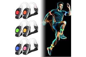 PORFOYO Pulseras LED,6 Piezas Brazaletes LED,Banda Reflectante para Correr,Pulsera Luminosa LED para Correr De Noche,Pasear Al Perro,Andar En Bicicleta,Trotar,Correr, Batería De Botón
