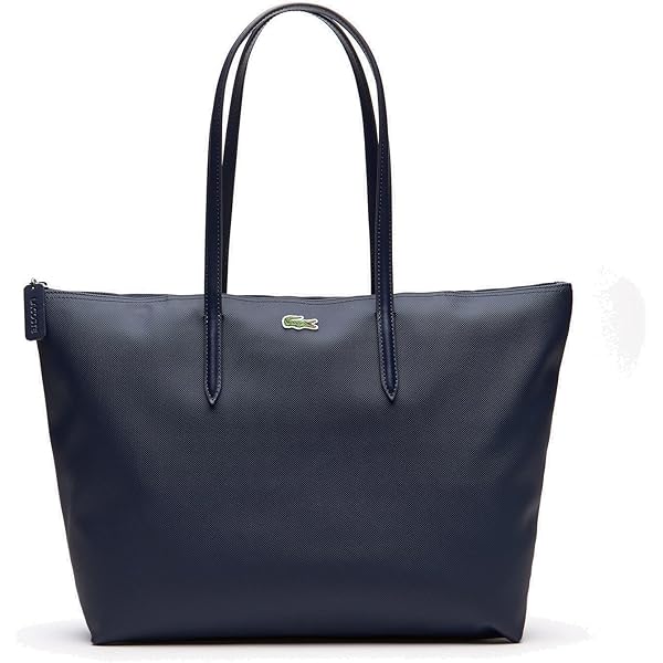 Lacoste Womens L.12.12 Concept Small Zip Tote Bag, Black