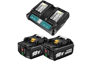 VOLT1799 Cargador makita Dual DC18RD 4A y 2 bateria 18v para Makita BL1850B BL1860B BL1860 BL1850 BL1845 BL1840B BL1840 BL1835 BL1830B BL1830