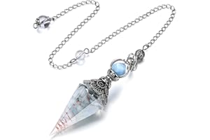 ‎GEHECRST GEHECRST Schmuck Edelstein Pendel Steine Pendulum Pendel Anhänger mit Kette für Reiki Heilung Dowsing Scrying Balance Armband