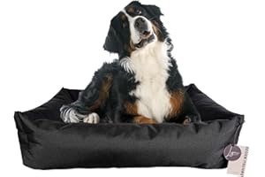 Ligo Buddy - Cuccia per cani Lettino per cani idrorepellente e antigraffio, realizzata in Italia. Cuscino per Cane tessuto impermeabile e robusto per l'uso interno ed esterno.(L/XL: 110 X 85 cm, NERO)