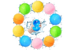 DERABIKA SOPPYCID Ballons d'eau réutilisables,Jouet d'eau pour la piscine d'été et la plage,Jeu de bombes d'eau facile à remplir et auto-obturant pour les enfants de 3 à 12 ans,Activités de plein air (10Pcs)