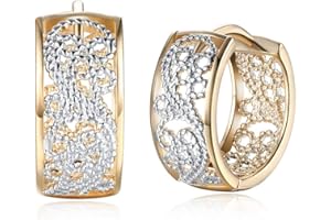 BSLVWG Boucles d'oreilles,Petites boucles d'oreilles en argent plaqué or 14K pour les femmes, les filles et les enfants, avec des anneaux hypoallergéniques pour les oreilles sensibles