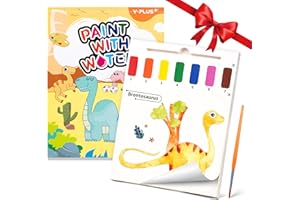 YPLUS Pintura con Libros de Agua para Niños Pequeños，Papel de Acuarela para Edades de 1 a 4 años，Regalo de Arte Artesanal con Pincel e Ilustraciones de Dinosaurios Incluidas
