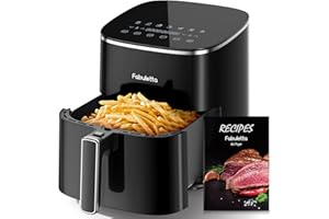 FABULETTA 5.7L Air Fryer, 11 One-Touch Functions, 230℃ Fast Cooking, 1950W, 95% Less Oil, Roast, Bake, Crisps, Broil and Air Fry for Easy Meals, SHAKE Reminder, Dishwasher Safe, Fits for 4-6 People