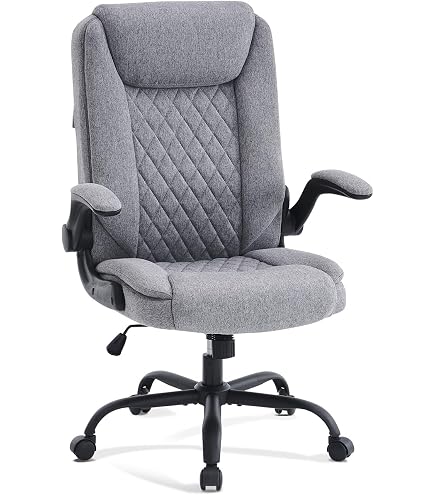 HOMCOM Bürostuhl Ergonomisch – Höhenverstellbar, Wippfunktion, Rollen, 120 Kg Belastung, Beige