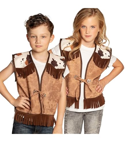 Widmann Gilet Da Cowboy Bambino – Nero Con Decorazioni Rosse E Stelle Da Sceriffo, Per Carnevale E Feste A Tema, Taglia 5-7 Anni (128 Cm)