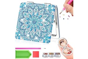 kiimiipa Diamant Malerei Taschenspiegel.DIY Diamant Malerei Klappspiegel, Doppelter Seitenspiegel, Mandala Stil Spiegel Diamant Tasche Make-Up Spiegel FüR Erwachsene Frauen MäDchen Geschenk (3)