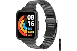 E-strap Replacement for Xiaomi Redmi Watch 2 Bracelet, Stainless Steel Watch Strap, Mesh Metal Bracelet, Business Sports Replacement Strap for Redmi Watch 2 Lite