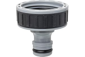 TATAY Nez de Robinet Femelle 1" Premium, Connecteur Universel pour Tuyau d'Arrosage, Protection solaire, Installation facile, Gris - Noir