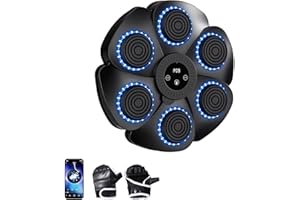 EagerMinds Machine à Boxe Musicale, 2024 Nouvelle Machine de Boxe Murale Intelligente -Bluetooth avec Gants Adultes Enfants, 9 Le Mode de Vitesse et de décompte