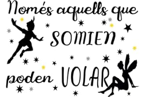 Docliick® Vinilo de pared decorativo en Catalán "NOMÉS AQUELLS QUE SOMIEN.." Pegatinas de pared decorativa de frases celebres.Vinilo decorativo decoración hogar Docliick DC-047-CAT