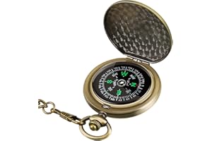 CestMall Retro Brújula Portátil Supervivencia Militar Brújula Fluorescente Glow Supervivencia Equipo Brújula Navegación al Aire Libre Brújula Herramientas para Acampar Senderismo Montar