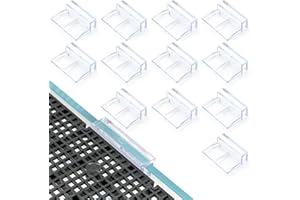 LINLAN 8mm 12 Pezzi Supporti Copriacquario in Acrilico, Clip di Fissaggio per Coperchi Vasche Senza Cornice | Staffe Regolabili per Acquari Rimless