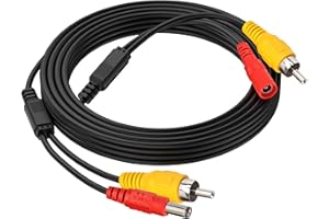 Cocar Auto Cavo DC 2 in 1 RCA Audio Video AV sorveglianza CCTV alimentazione Cavo 5m/16FT Prolunga per Camion Auto Retrovisione Parcheggio Fotocamera Reverse Trigger di piombo