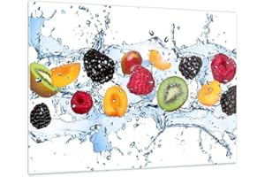 ARTTOR Vidrios decorativos 100x70cm Cuadro Sobre Vidrio Moderno Agua frutas alimentos frescos Grande Cocina Cuadros Pared Impresiones Decoracion Salon Impresión en Cristal Wall Art Prints GAA100x70-2675