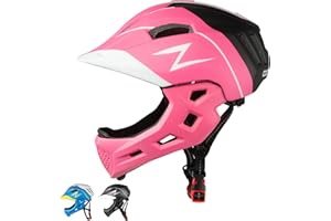 COOZI Kids BMX Helmet – 2-in-1 Convertible Full-Face & Half Helmet for Ages 5-15, Adjustable Fit, Shock-Absorbing Foam for BMX, Skateboarding, Cycling, & Scooters – Unisex Design