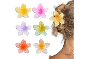 FRDELMA Pinza de pelo antideslizante Flor,6 piezas Pinza de pelo Flor Colorida Pinza de pelo Flor Hawaii Pinza de pelo Flor Huevo Pinza de pelo Flor Clips de pelo Clips de pelo para mujeres
