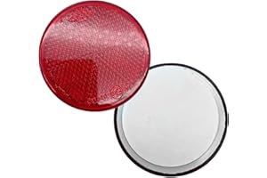 DOJA Barcelona | Reflectante para Remolques Redondo | Catadioptrico Adhesivo | Pack 10 Rojo | Reflectantes Remolque, Catadrioptico Caravana, Catadioptrico Tractor, Catadioptrico Moto, Coche