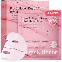 Collagen Maske Mit Hyaluronsäure – Anti-Falten Hydrogel, 4 Stück, Für Straffe & Feuchtigkeitsspendende Haut