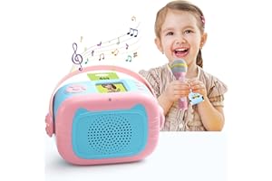 MINIBEAR Karaoke Music Player with Bluetooth, Talking Flash Card with 224 Sight Words for Autistic Kids, Montessori Educational Toys for 3 4 5 Year Old Boys Girls, Autism Sensory Speech Therapy Toys