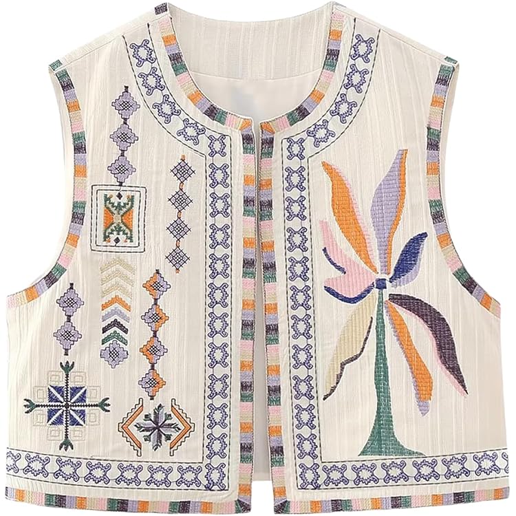 Gilet Sans Manche En Coton Brodé - LOVIE LOVIE & Co | Paris Fashion Shops