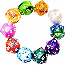 Dzxin DND-spellendobbelstenen set D20, 10 stuks polyhedrale dobbelstenen D20 Dobbelstenen 20 mm Acryl 20-zijdige dobbelstenen voor RPG MTG DND-dobbelstenen tafelspellen (Zwart