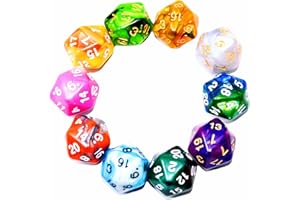 SmartDealsPro Confezione da 10 dadi poliedrici D20 a 20 facce per giochi da tavolo DND RPG MTG (colore 2)