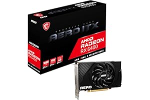 ‎MSI MSI Radeon RX 6400 AERO ITX 4G Gaming Grafikkarte - AMD RX 6400, GPU 2039/2321 MHz, 4000MB DDR6 Speicher