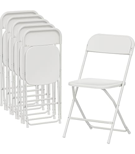 La sedia spagnola Sevilla Pack di sedie pieghevoli imbottite, Alluminio, Bianco, 46 x 43.5 x 78 cm, 6 pezzi