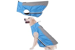 PLUS PO Regenmantel Für Hunde Wasserdicht Hunderegenmantel Für Kleine Hunde Hund Regenmäntel wasserdicht mit Kapuze Hund voller Regenmantel Blue,s