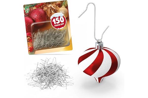 Festicy silverjulgranskulor hängare I 150 krokar för julgranskulor I robusta och stabila hängare för julgranskulor, hängare för din juldekoration, kulhängare