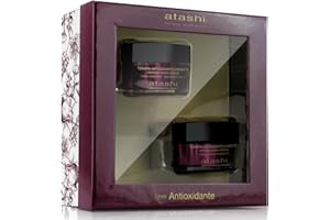 Atashi | Set di Bellezza Ritual Antiossidante Rigenerante | Crema Idratante SPF 15 + Crema Anti-età Rigenerante | Ripara e Arresta l'Invecchiamento Precoce | Vitamina C, E e CoQ10 | 50ml + 50ml
