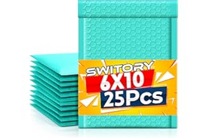 Switory 25pcs 15.2cmx22.9cm Versandtaschen A5, Luftpolsterumschläge Gepolsterte Umschläge Bubble Lined Poly Mailer Selbstversiegelnde Grün für die Verpackung
