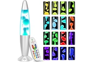 KIKILIVE Mood Lamp, Liquid Motion Lamps Night Lamp– 17 Colour Changing Motion Desk Decor for Stress Relief & Focus, with Remote Control, Handcrafted Kinetic Art for Relaxing/Office/Gift