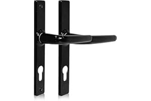 SCHLOSSER TECHNIK XFORT Uros Matt Black (PZ 70mm, Screw Hole Distance 180mm, Overall 205mm) Zamak Ferco Door Handle Replacement, UPVC Front Door Handle Compatible with GU Ferco Locking System